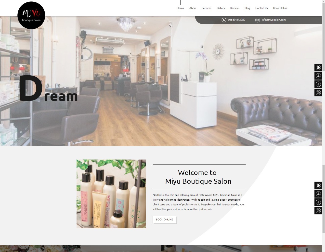 Hairdresser website by it'seeze Gravesend Kent