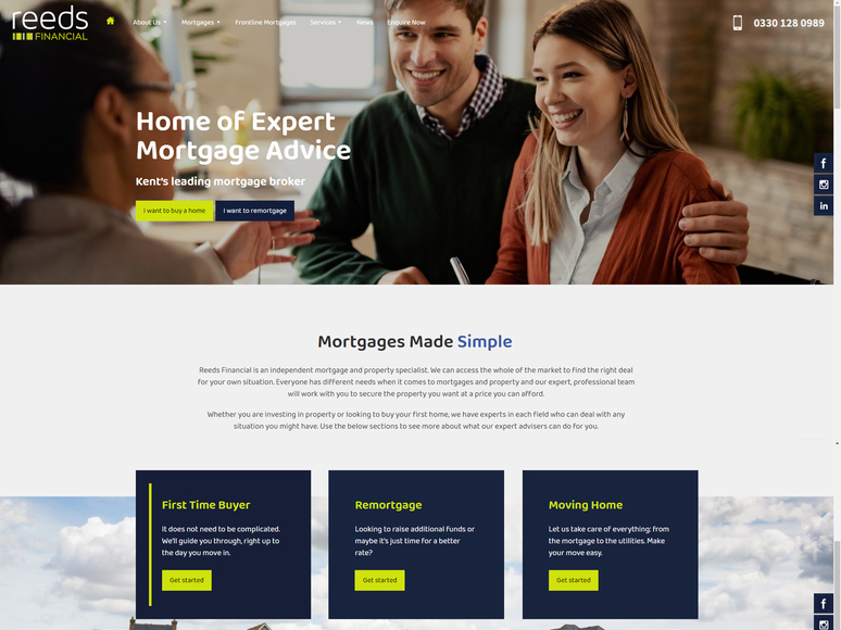 Reeds Mortgage advice website design