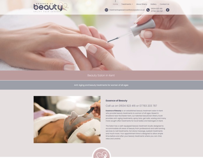 Beauty industry web design by it'seeze Gravesend Kent