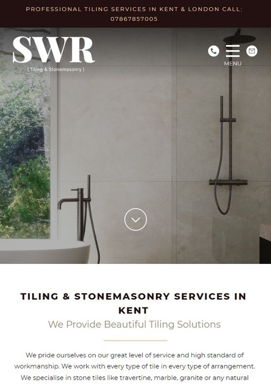A mobile example of a tiling and stonemasonry website