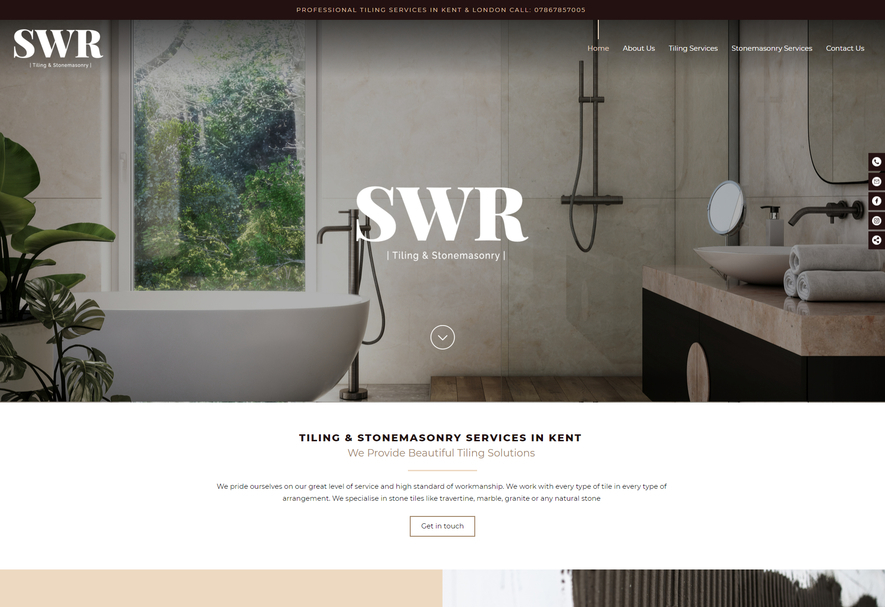 A desktop example of a tiling and stonemasonry website