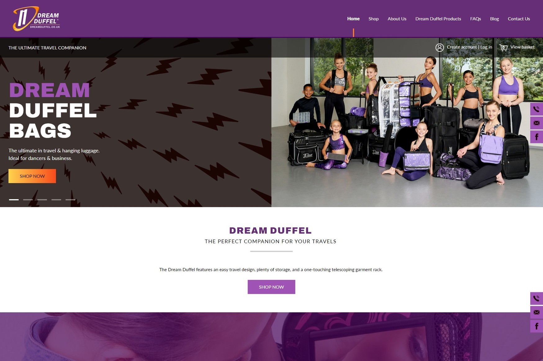 A duffel bag website in Medway created by it'seeze Gravesend