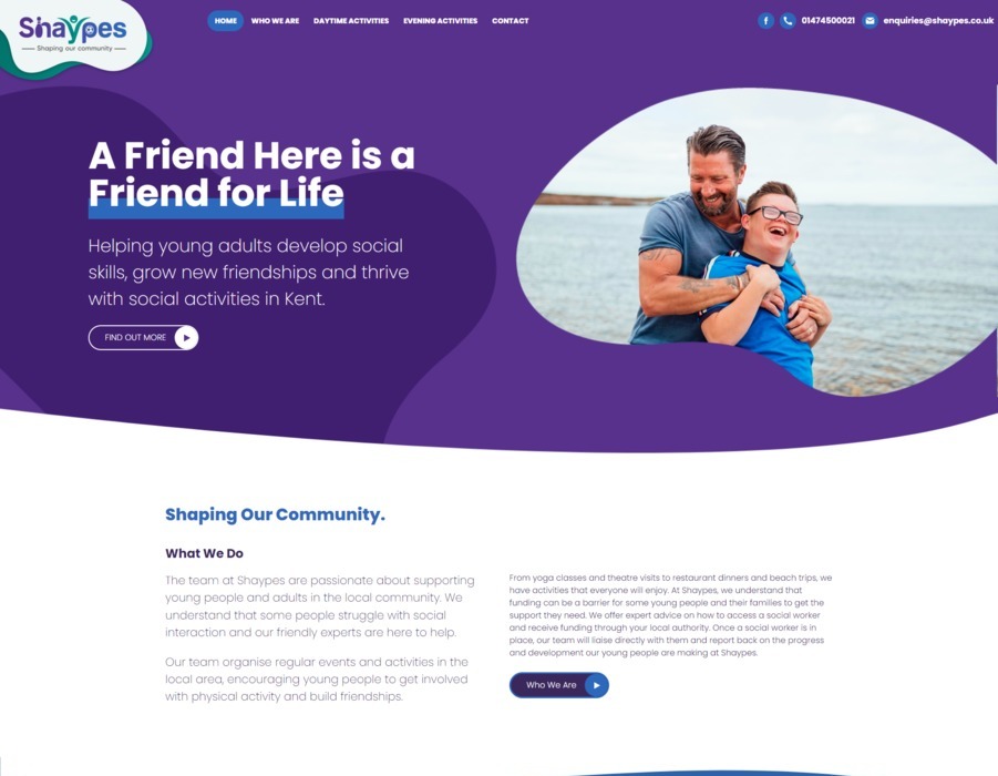 A website design for support for young adults