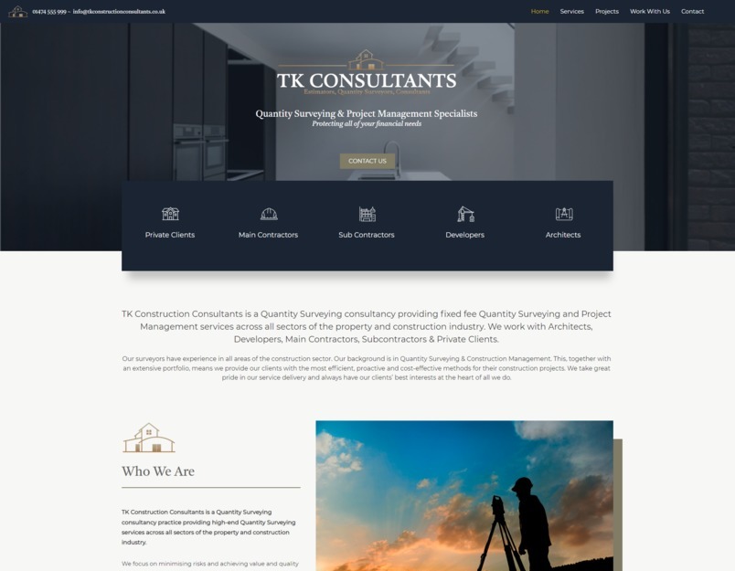 Website design for a surveying and project manager specialists