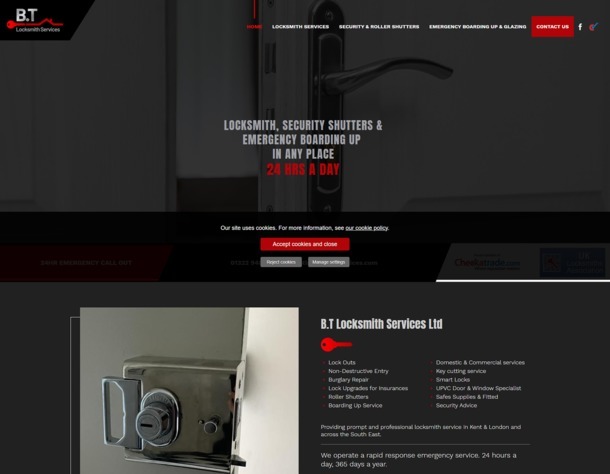 Local locksmith website in Dartford created by it'seeze Gravesend