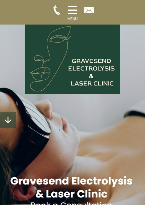 A mobile example of a website for an electrolysis and laser clinic