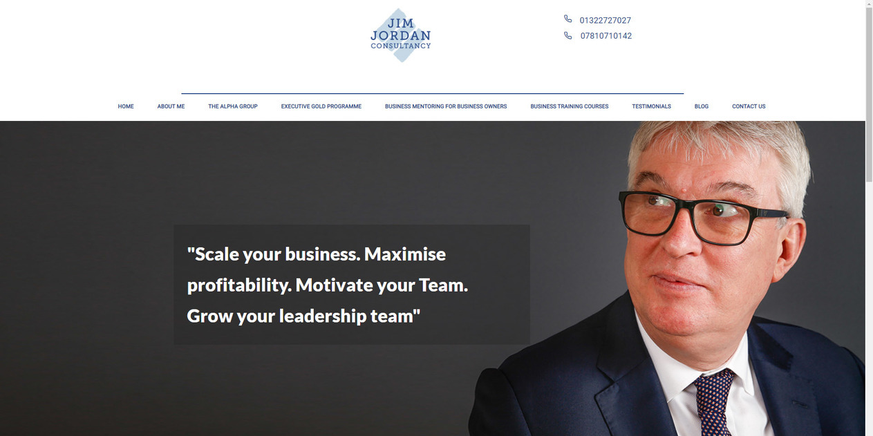 The previous Jim Jordan Consultancy website, shown on a desktop.