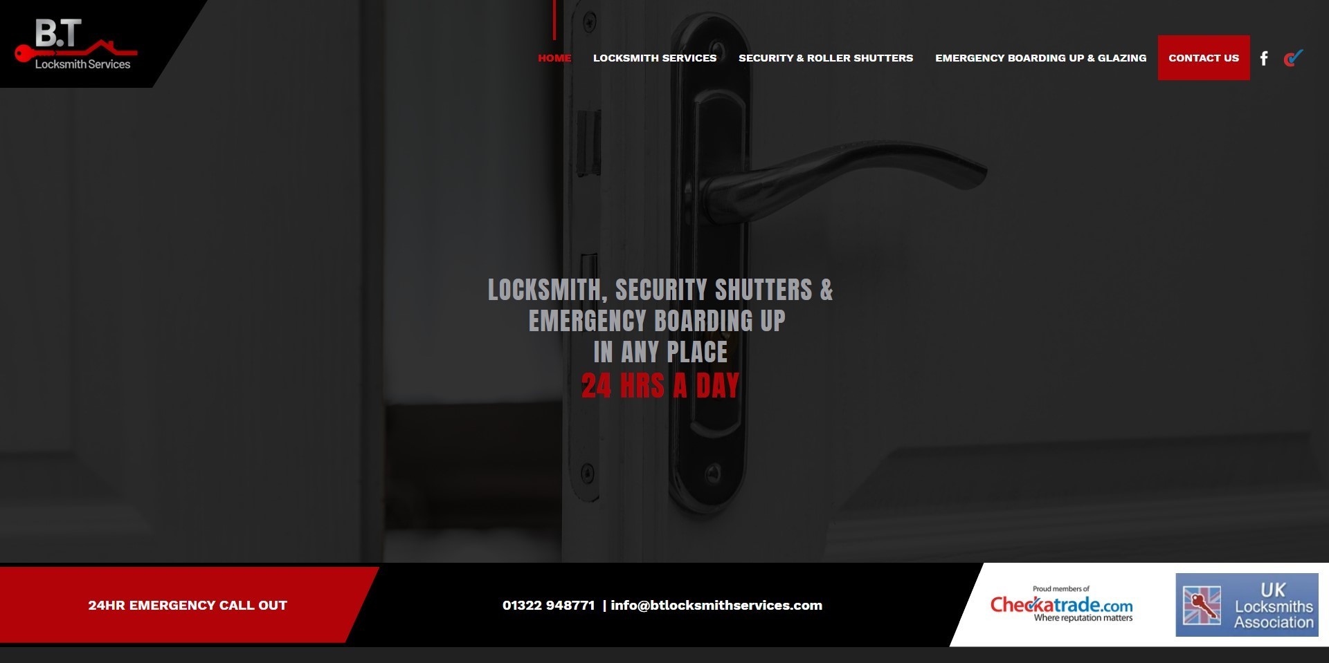 The new BT Locksmith website, designed by it'seeze, shown on desktop
