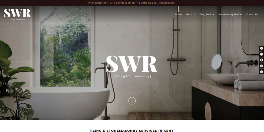 The new SWR Tiling website, designed by it'seeze, shown on a desktop.