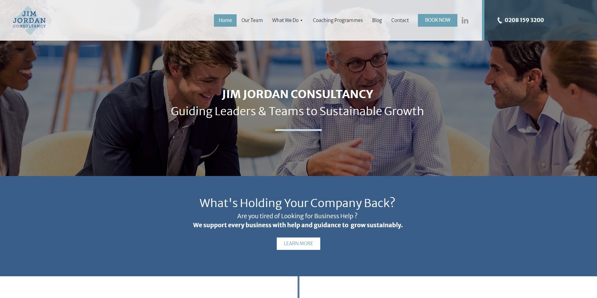 The new Jim Jordan Consultancy website, designed by it'seeze, shown on a desktop.