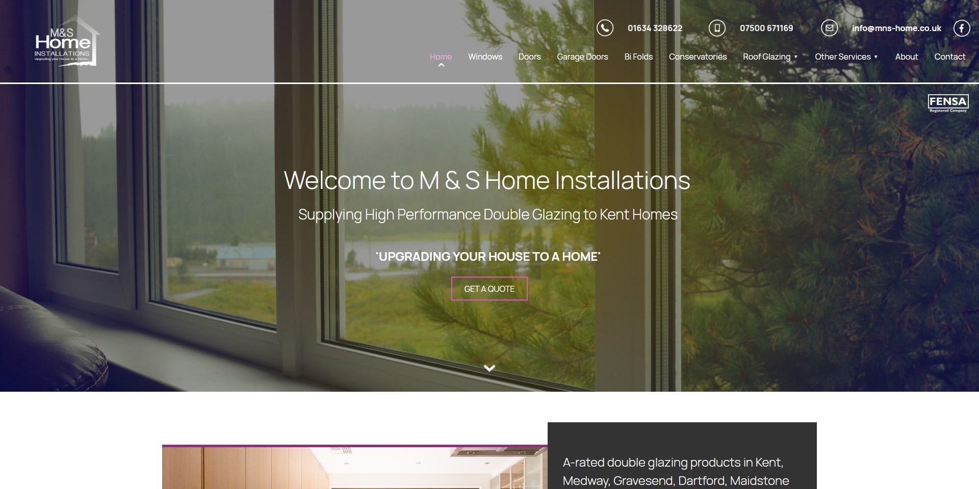 The new M&S Home Installations website, designed by it'seeze, shown on a desktop.
