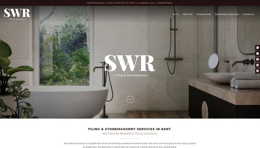 A web design for a tiling and stonemasonry service