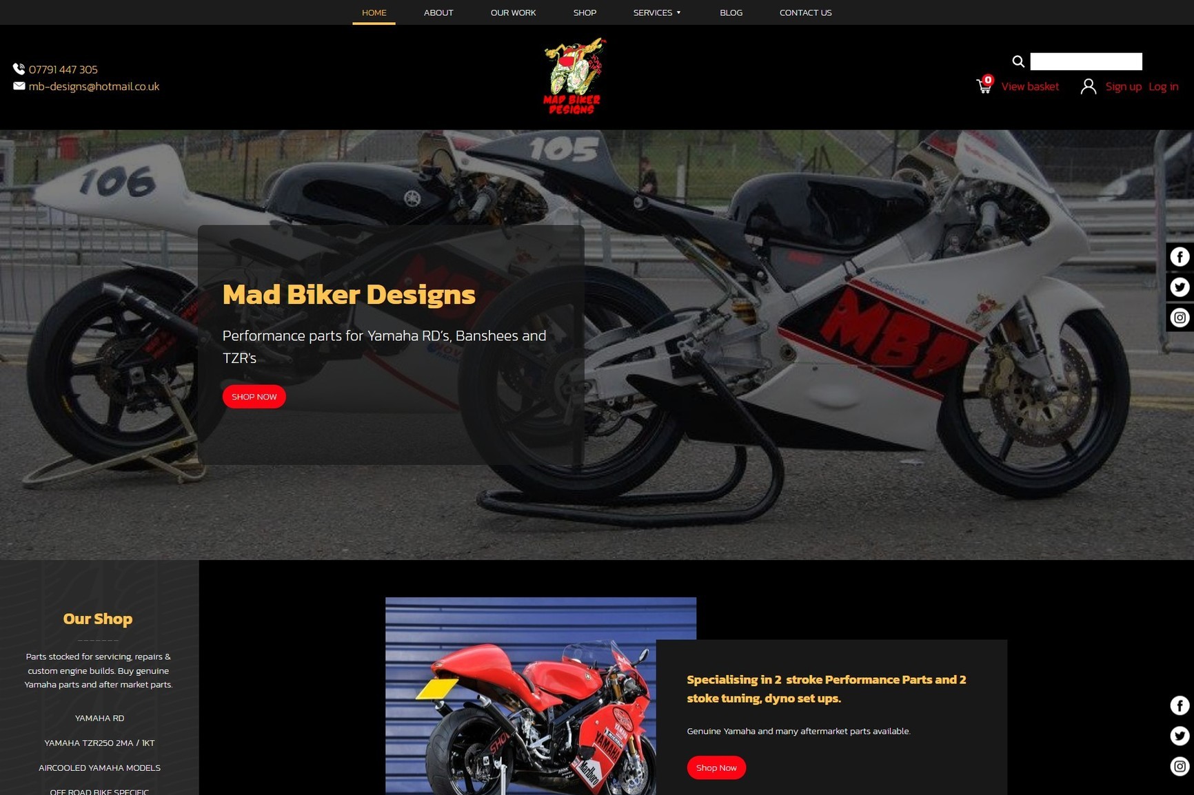 ecommerce website by it'seeze Gravesend for a biker design company