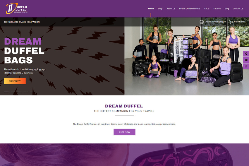 ecommerce website by it'seeze Gravesend for a bag company